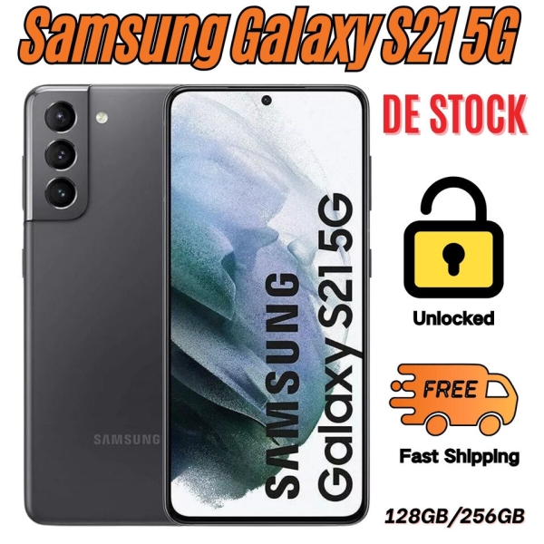 Neu Samsung Galaxy S21 (5G) SM-G991U 256GB/128GB Handys Unlocked Smartphone Grau