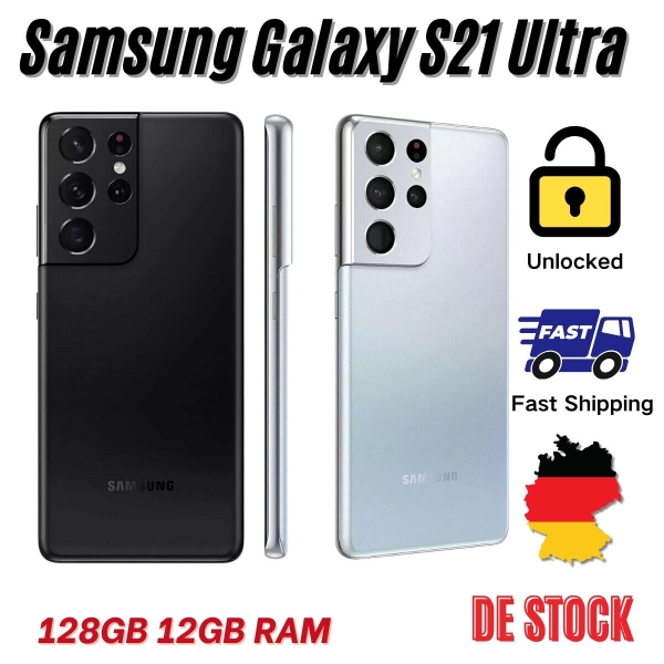 Brand Neu Samsung Galaxy S21 Ultra 5G SM-G998U 128GB Handys Smartphone DE Stock