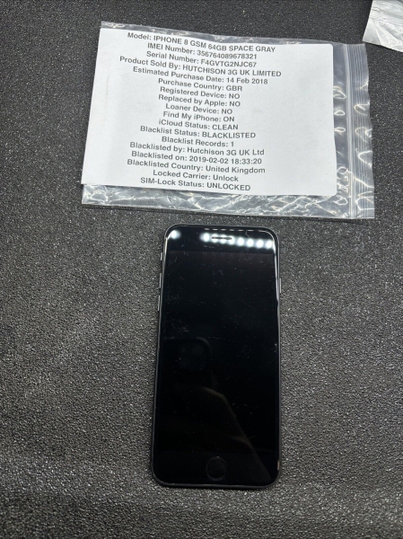 Apple iPhone 8 – 64GB – Spacegrau Defekt Ersatzteile Reparaturteile