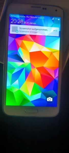 Smartphone Samsung Galaxy S5 / 16GB – Weiß (Ohne Simlock)