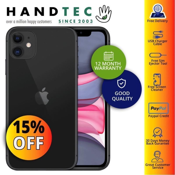 Apple iPhone 11 256GB entsperrt Smartphone schwarz – EXTRA 10 % RABATT – GUT B+