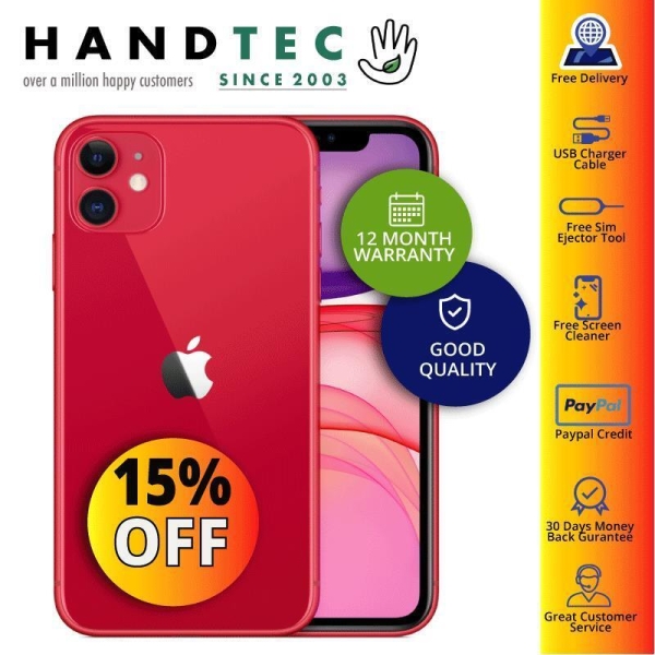 Apple iPhone 11 128GB entsperrt Smartphone rot – EXTRA 10 % RABATT – GUT B+
