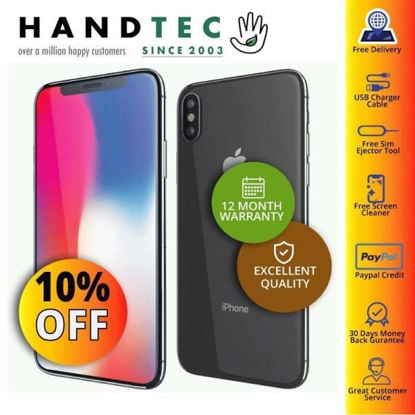 Apple iPhone X 64GB entsperrt Handy Spacegrau – extra 15% RABATT – SEHR GUT A