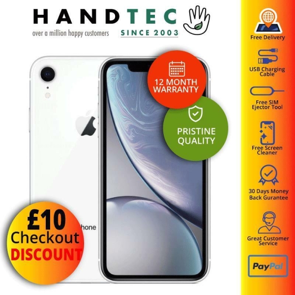 Apple iPhone XR 64GB entsperrt iOS Smartphone weiß – Top Zustand
