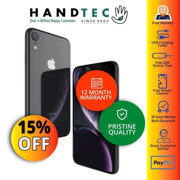 Apple iPhone XR 64GB SIM KOSTENLOS entsperrt iOS Smartphone schwarz – PRISTINE AA+