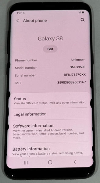 Samsung Galaxy S8 SM-G950F – 64GB – schwarzes (entsperrt) Smartphone – Punkte