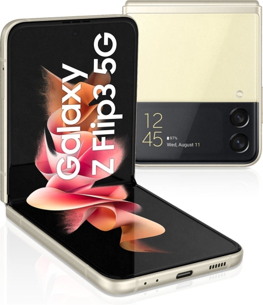 SAMSUNG Galaxy Z Flip3 5G 128GB Creme – Hervorragend – Smartphone