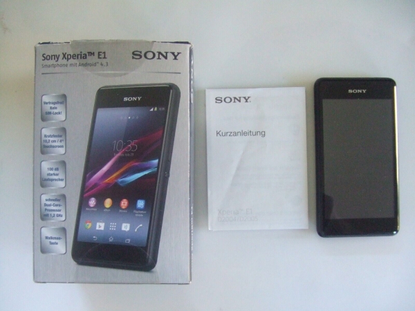 Smartphone  Sony Xperia E1 D2005 schwarz ohne simlock 4 GB