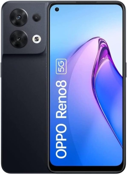 OPPO Reno 8 5G 256GB 8GB 6,4″ entsperrt Dual SIM Smartphone Starlight schwarz
