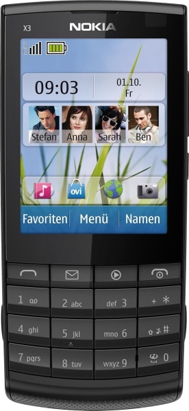 Nokia X3-02 Touch & Type – Dark Metal Black (entsperrt) Smartphone