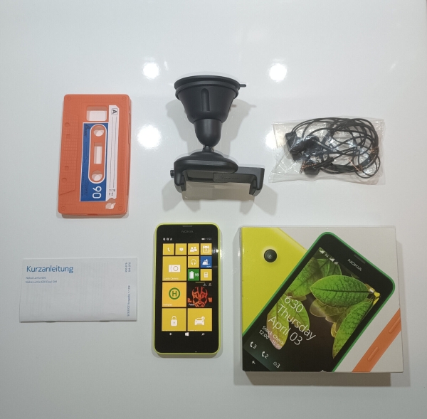 Nokia  Lumia 630 Dual SIM – 40 GB – Gelb (Ohne Simlock) Smartphone + Zubehör