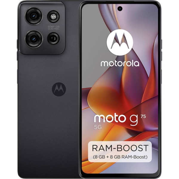 Motorola G75 Smartphone 256 GB 17.2 cm (6.78 Zoll) Charcoal, Grau Android™ 14