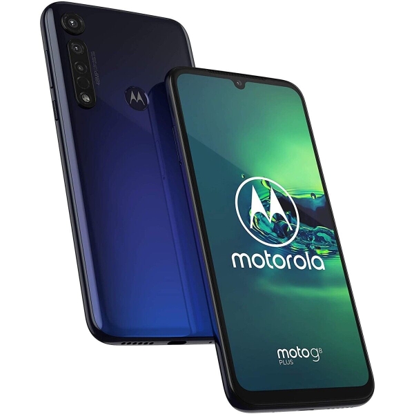 Motorola Moto G8 Plus 64GB blau entsperrt Handy Smartphone hinten gerissen