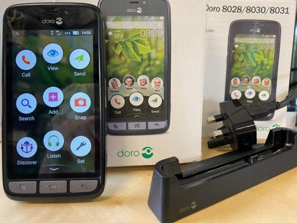 Doro 8030 – Schwarz (entsperrt) Android Smartphone voll funktionsfähig