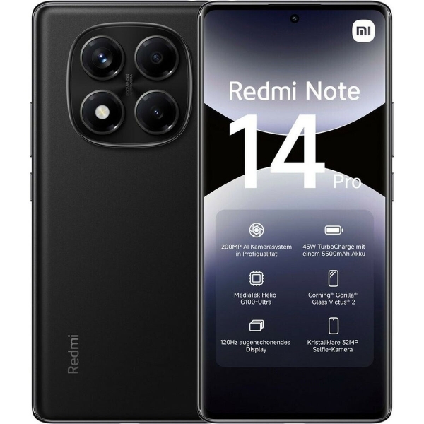 Smartphone Xiaomi REDMI NOTE 14 PRO 6,7″ 8 GB RAM 256 GB Schwarz