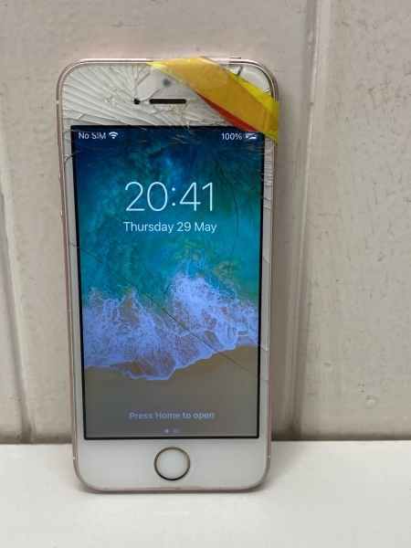 Apple iPhone SE (A1723) 16GB, Roségold, zerschlagenes Frontglas, voll funktionsfähig