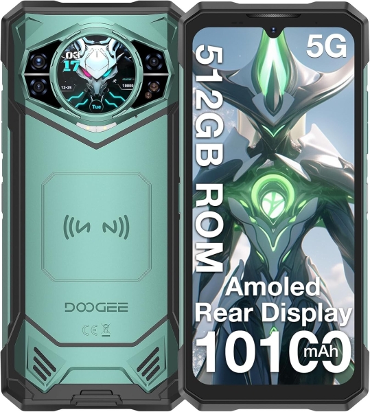 DOOGEE S200 X Rugged Smartphone 5G, 32GB+512GB(2TB) DDR5, 1,32“ AMOLED Rear Dis
