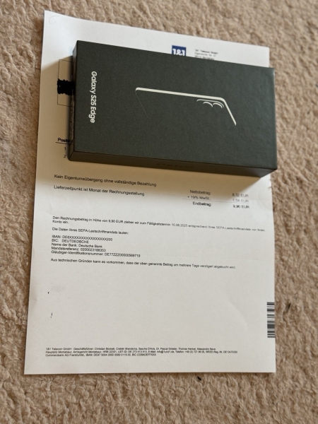 Samsung Galaxy S25 Edge 5G SM-S937B Smartphone Neu versiegelt OVP Galaxy AI