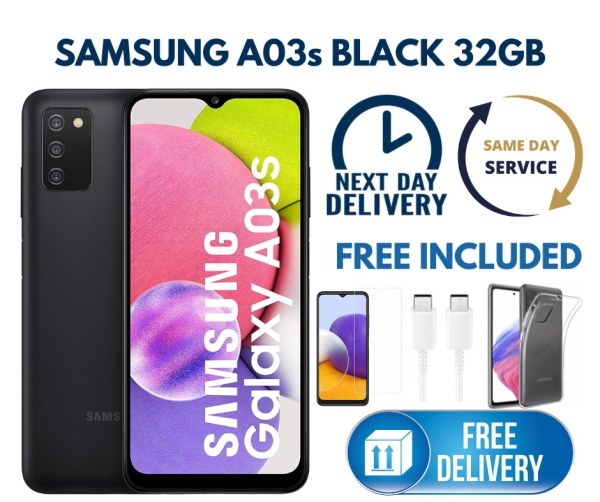 Samsung Galaxy A03s 32GB entsperrt Smartphone schwarze Farbe makelloser Zustand