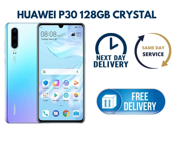 Huawei P30 128GB Crystal Dual Sim entsperrt Android Smartphone makellos