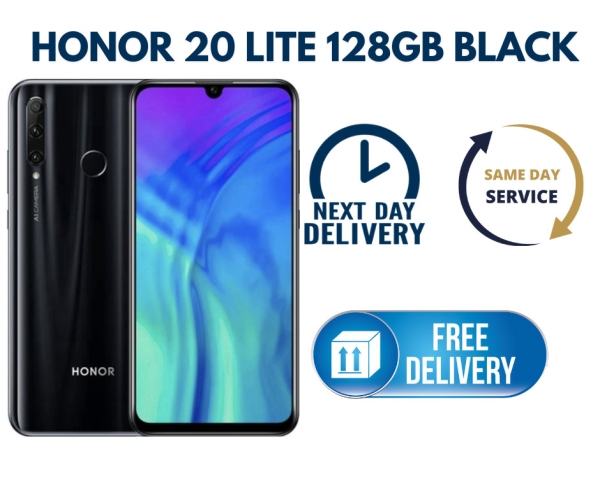 Huawei Honor 20 Lite schwarz 128GB Dual Sim entsperrt Smartphone makellos+