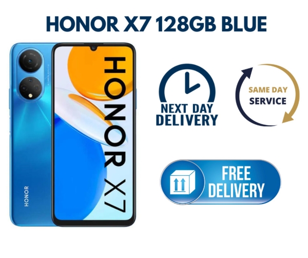 Huawei Honor X7 128GB Blau Dual SIM Entsperrt Smartphone Makelloser Zustand A+