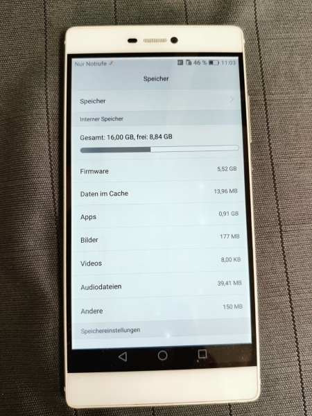 Smartphone Huawei P8 in weiß Modell GRA-L09 ohne Simlock