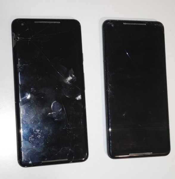 Restposten 2x Google Pixel 2 XL g011c Smartphone – Ersatzteile oder Reparatur Display geplatzt