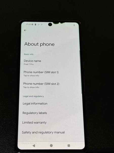 Google Pixel 7 Pro – 128 GB – Smartphone schwarz (entsperrt) – Punkte –