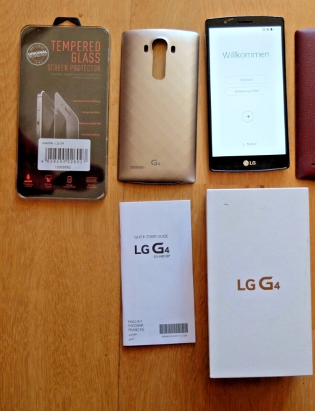 LG G4 Smartphone LG-H818P Dualsim (für 2 Simkarten)5,5 Zoll mit 3 Abdeckungen