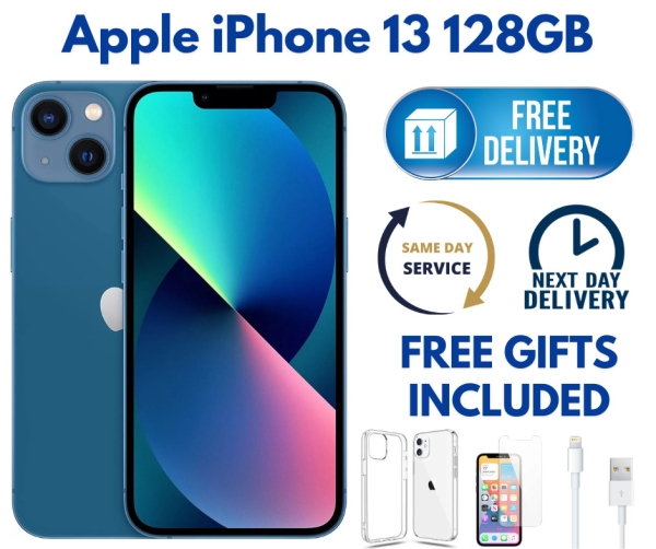 Apple iPhone 13 128GB Farbe Blau Entsperrt Smartphone Sim Frei Makellos A+