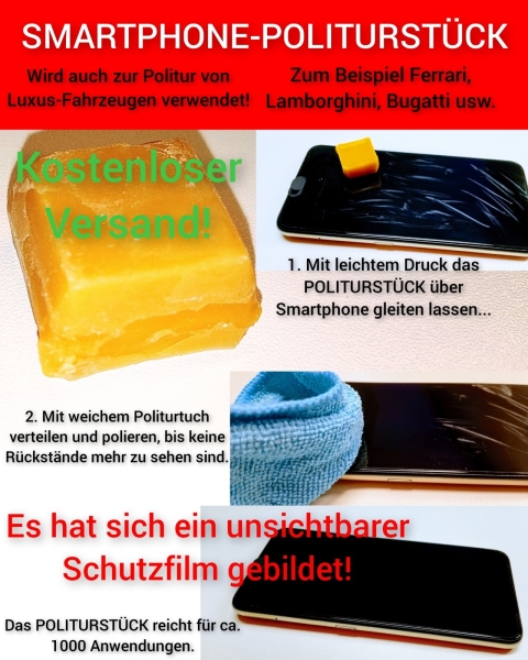 🔴 Premium SMARTPHONE-POLITURSTÜCK für Apple iPhone, Samsung und andere…