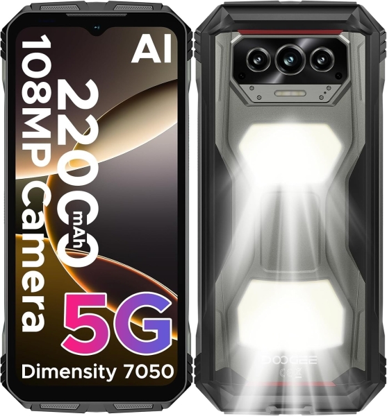 Doogee V Max S Rugged Smartphone 5G, Dual Camping Lights, 22000mAh/33W, 6,58″FHD