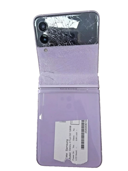 Samsung Mobile Galaxy Z Flip 3 Smartphone 5G 128GB entsperrt – Lavender für Ersatzteile