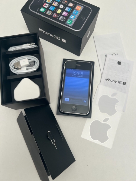 Apple iPhone 3GS – 16GB – Schwarz (O2) – FUNKTIONIERT – mit Karton und unbenutztem Zubehör
