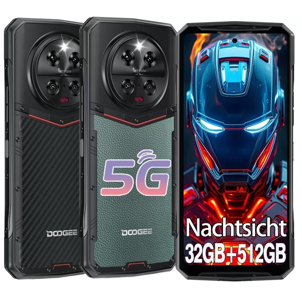 DOOGEE DK10 Outdoor Smartphone 5G 32GB+512GB 6.67″ 50MP AI+64MP Nachtsicht Handy