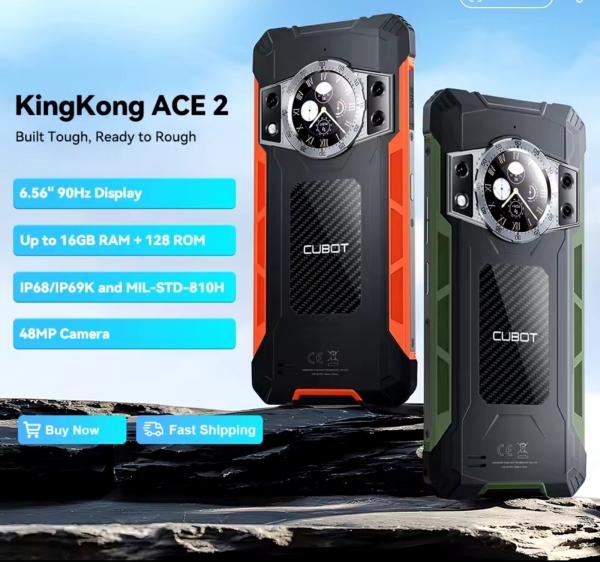 Cubot KingKong Ace 2 ultradünnes robustes 16+128GB NFC 6,56″ Android 14 Smartphone