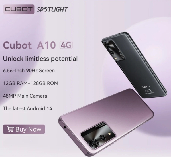 Cubot A10 12+128GB Dual Sim pink entsperrt 48MP 5100mAh Android 14 Smartphone