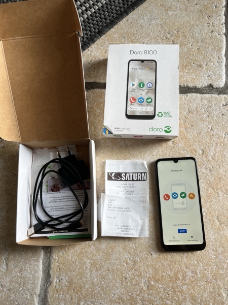 Senioren Smartphone Doro 8100 Handy Einfache Bedienung Notrufknopf