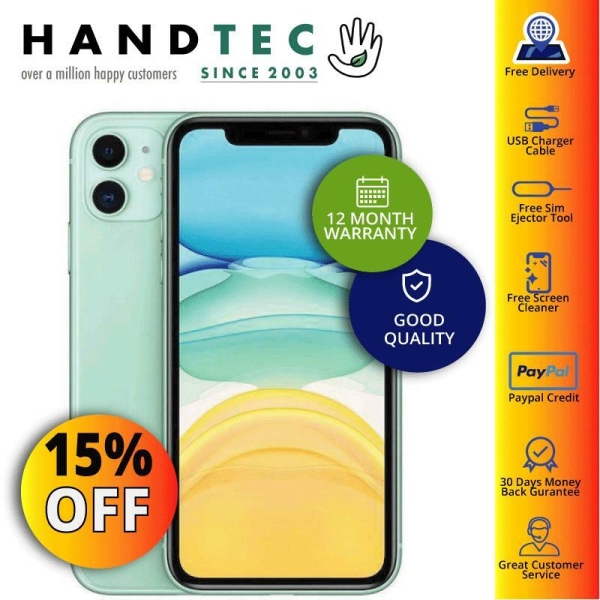 Apple iPhone 11 64GB entsperrt Smartphone grün – 15% EXTRA RABATT – GUT B+