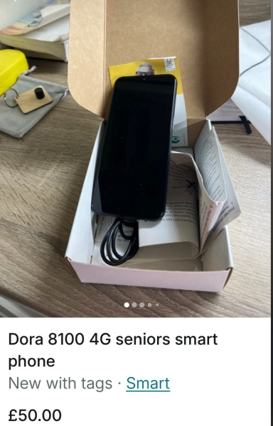 Neu Dora 1800 Senioren Smartphone 32GB geöffnet aber nicht benutzt kostet 128,50£
