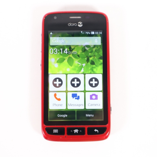 Doro Liberto 820 Mini Handy Android Smartphone großes Display – SOS-Taste – rot