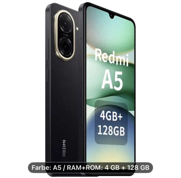 Smartphone Xiaomi Redmi A5, 128 GB ROM, 4 GB RAM, Android 14, 5000 mAh, 90 Hz