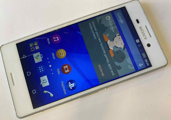 Sony Xperia M4 Aqua (E2303) Smartphone (entsperrt) weiß 8GB Android 5 4G Risse
