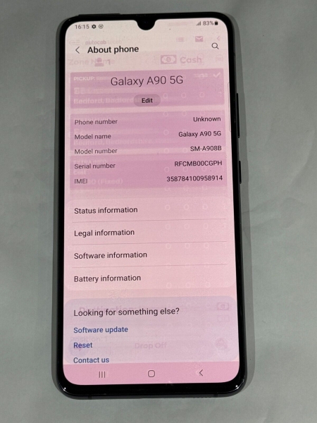 Samsung Galaxy A90 5G SM-A908B – 128 GB – Smartphone schwarz (entsperrt)