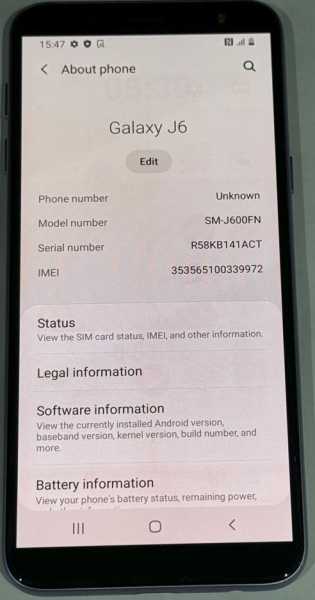 Samsung Galaxy J6 SM-J600 – 32GB – Lavender (entsperrt) Smartphone –
