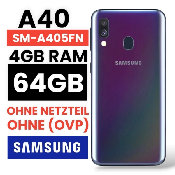 Samsung Galaxy A40 SM-A405F 64GB LTE 4G Dual SIM Schwarz Android Smartphone#87