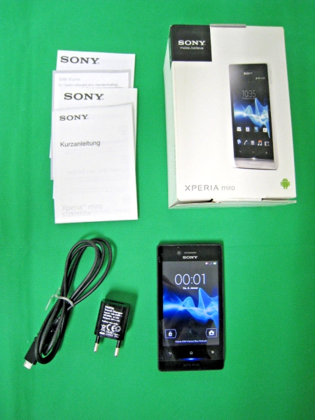 SONY Xperia miro ST23i – ohne Simlock – Smartphone Handy – OVP – Bedienanleitung