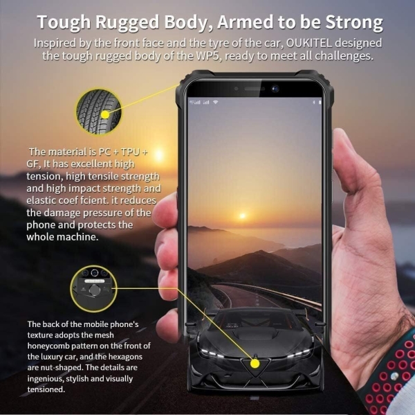 OUKITEL WP5 Rugged Smartphone| 8000mAh Akku| IP68 Wasserdicht Handy Entsperrt