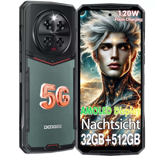 DOOGEE DK10 Outdoor Handy 5G 32GB+512GB Dimensity 8020 Octa Core Smartphone IP68